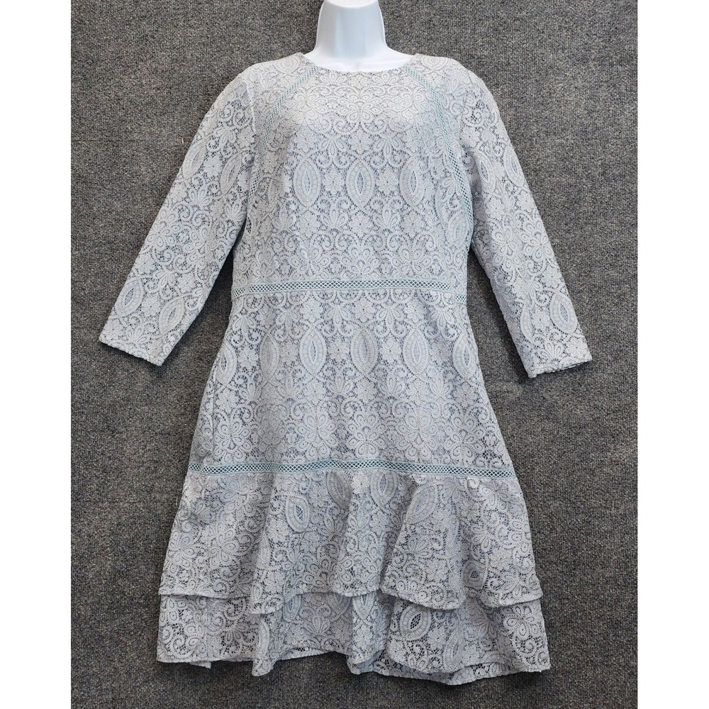 Lauren Ralph Lauren Women's Floral Lace Romantic Wedding Guest Ruffle Dress 12